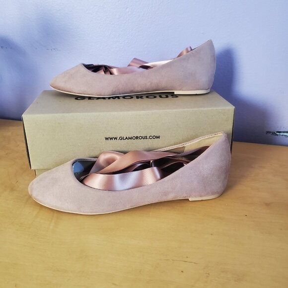 Women's size 8 Ballerina Flats by Glamorous in Pink/Nude - Picture 7 of 8